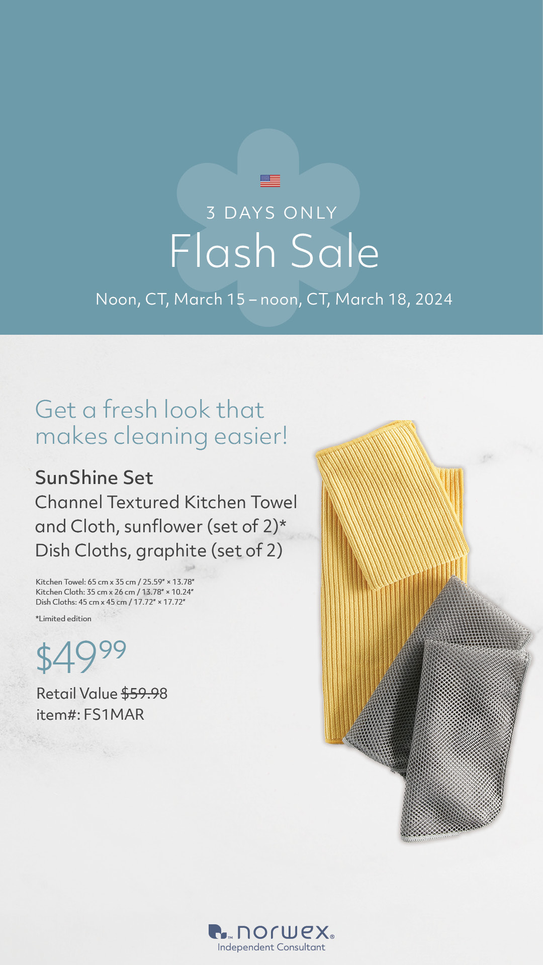 Norwex Spring Flash Sale - March 15-18, 2024