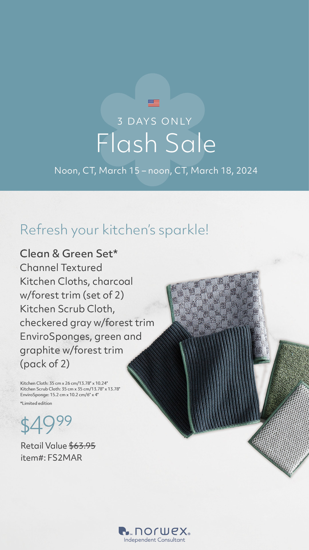 Norwex Spring Flash Sale - March 15-18, 2024