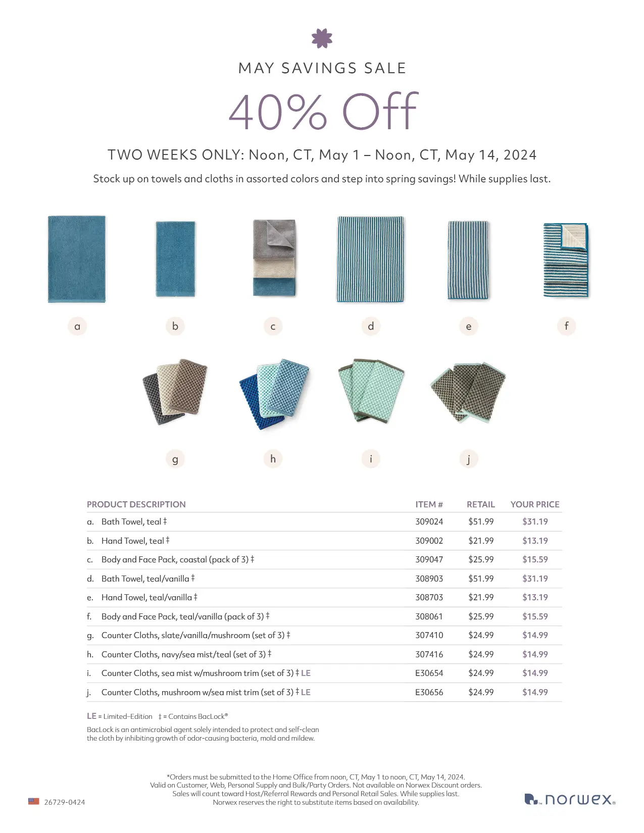 Norwex May 2024 Savings | 40% off Select Items