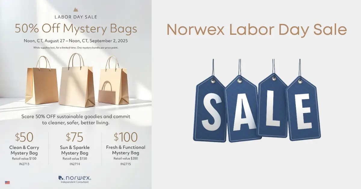 Norwex 2025 Labor Day Sale | 50% off Mystery Bags through 9/2