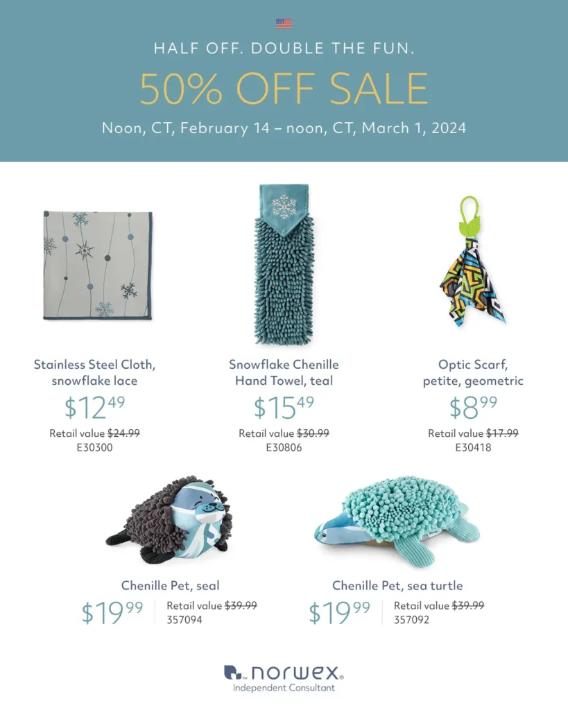 Norwex 50% off Sale Select products | February 2024