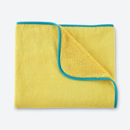Norwex Kids Towel, Yellow with Teal Trim