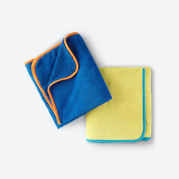 Norwex Kids Towel, Yellow with Teal Trim