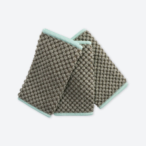Norwex Counter Cloths |  Mushroom With Sea Mist Trim
