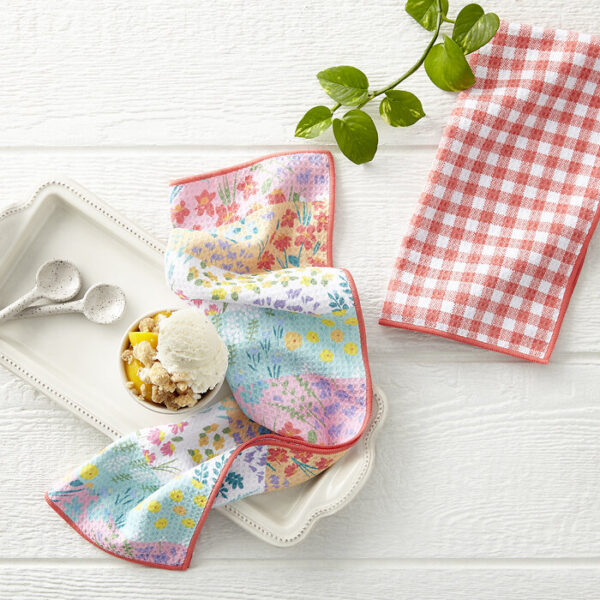 Norwex Tea Towels - Wildflower / Gingham