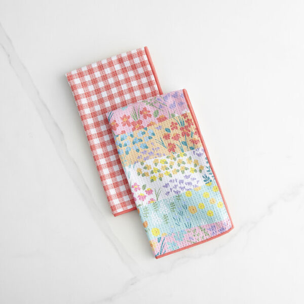 Norwex Tea Towels - Wildflower / Gingham