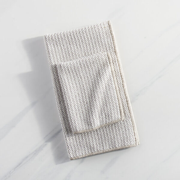 Norwex Diamond Textured Kitchen Towel & Cloth Set - Heathered Oatmeal